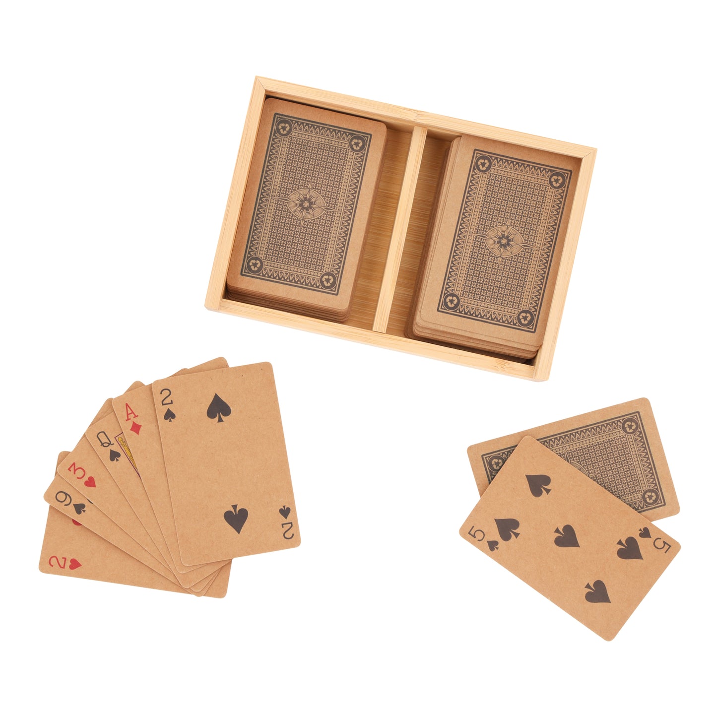 Kaartspel in bamboe geschenkverpakking