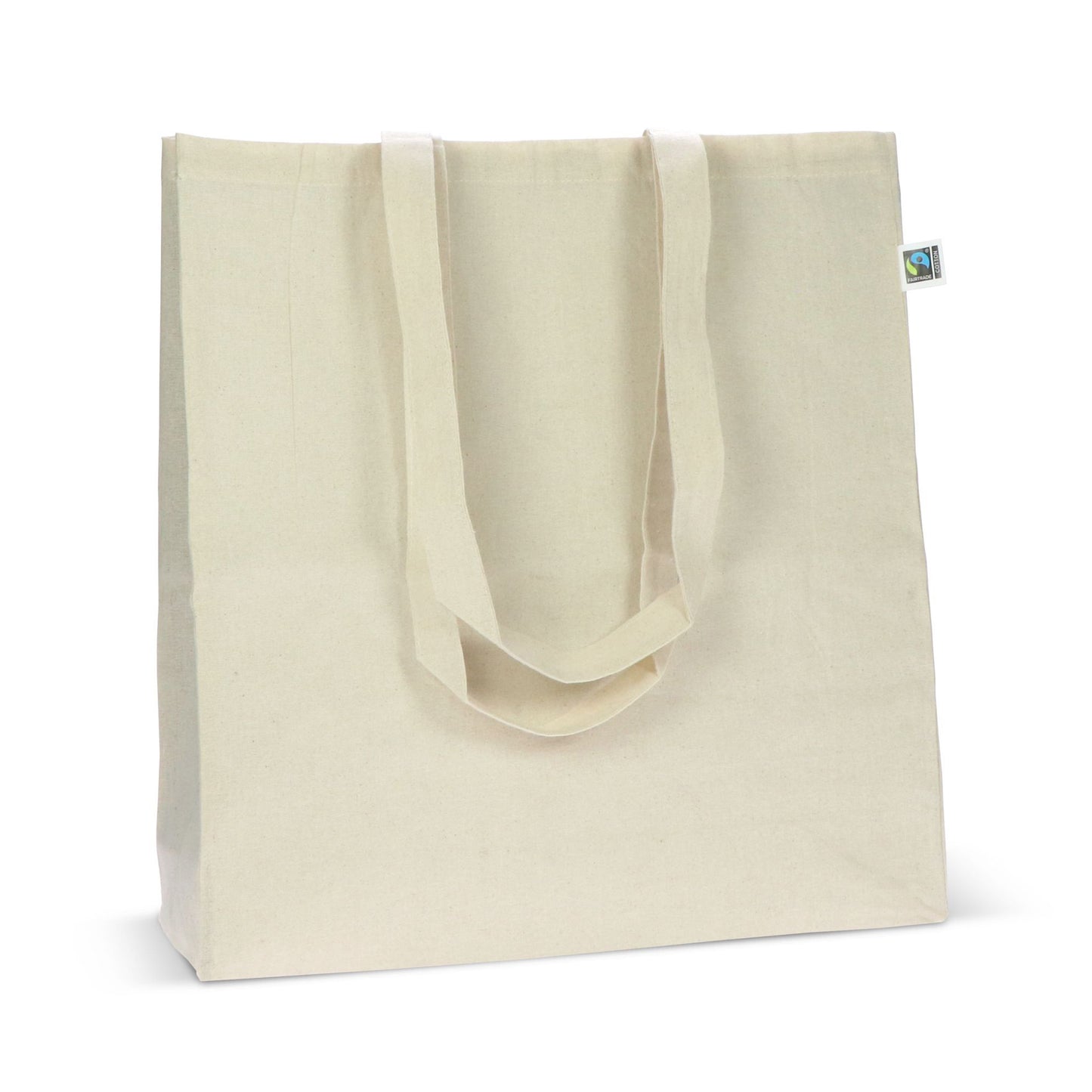 Fairtrade katoenen tas ecru lang 140g/m² 38x10x42cm