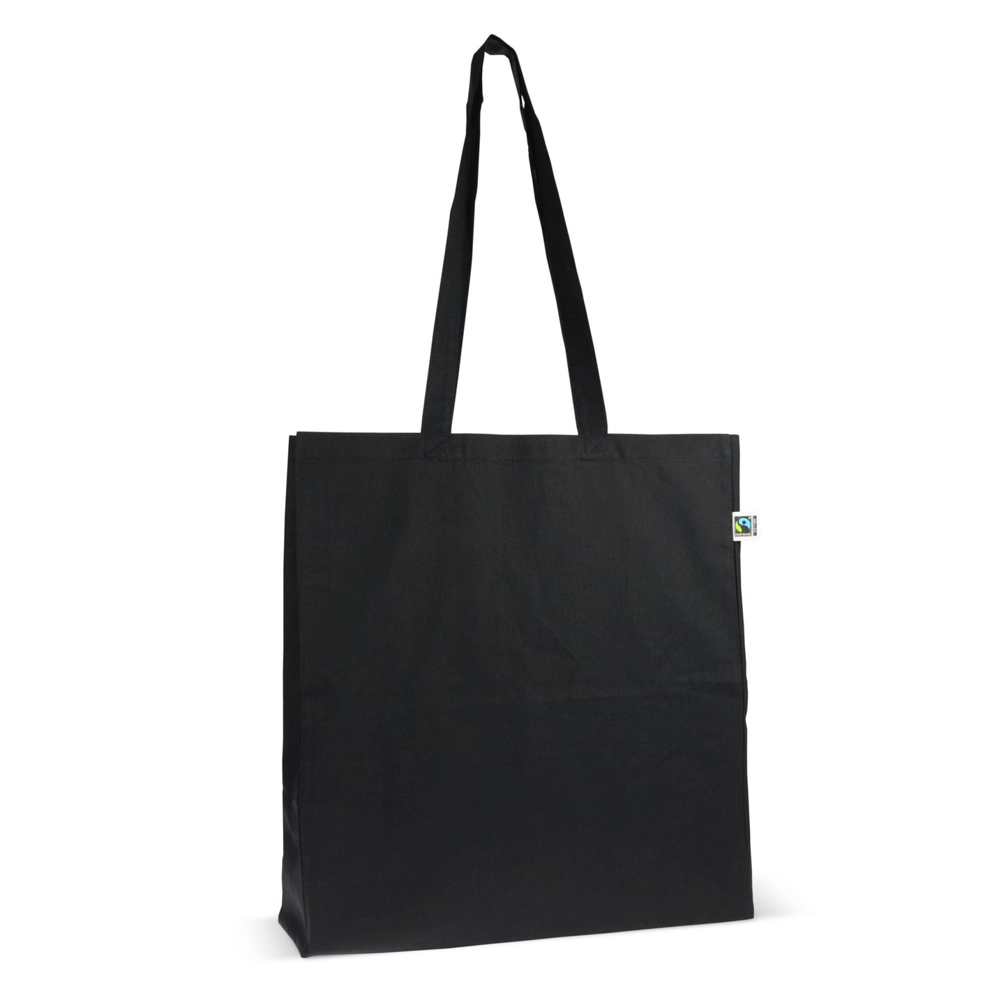 Fairtrade katoenen tas gekleurd lang 140g/m² 38x10x42cm
