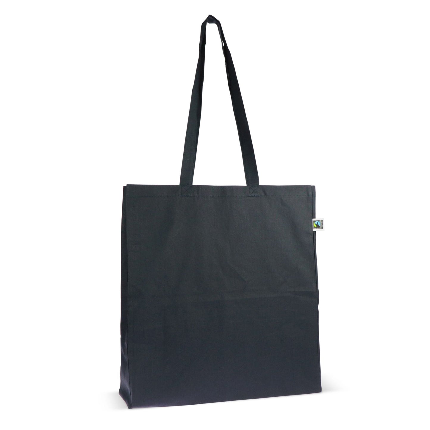 Fairtrade katoenen tas gekleurd lang 140g/m² 38x10x42cm