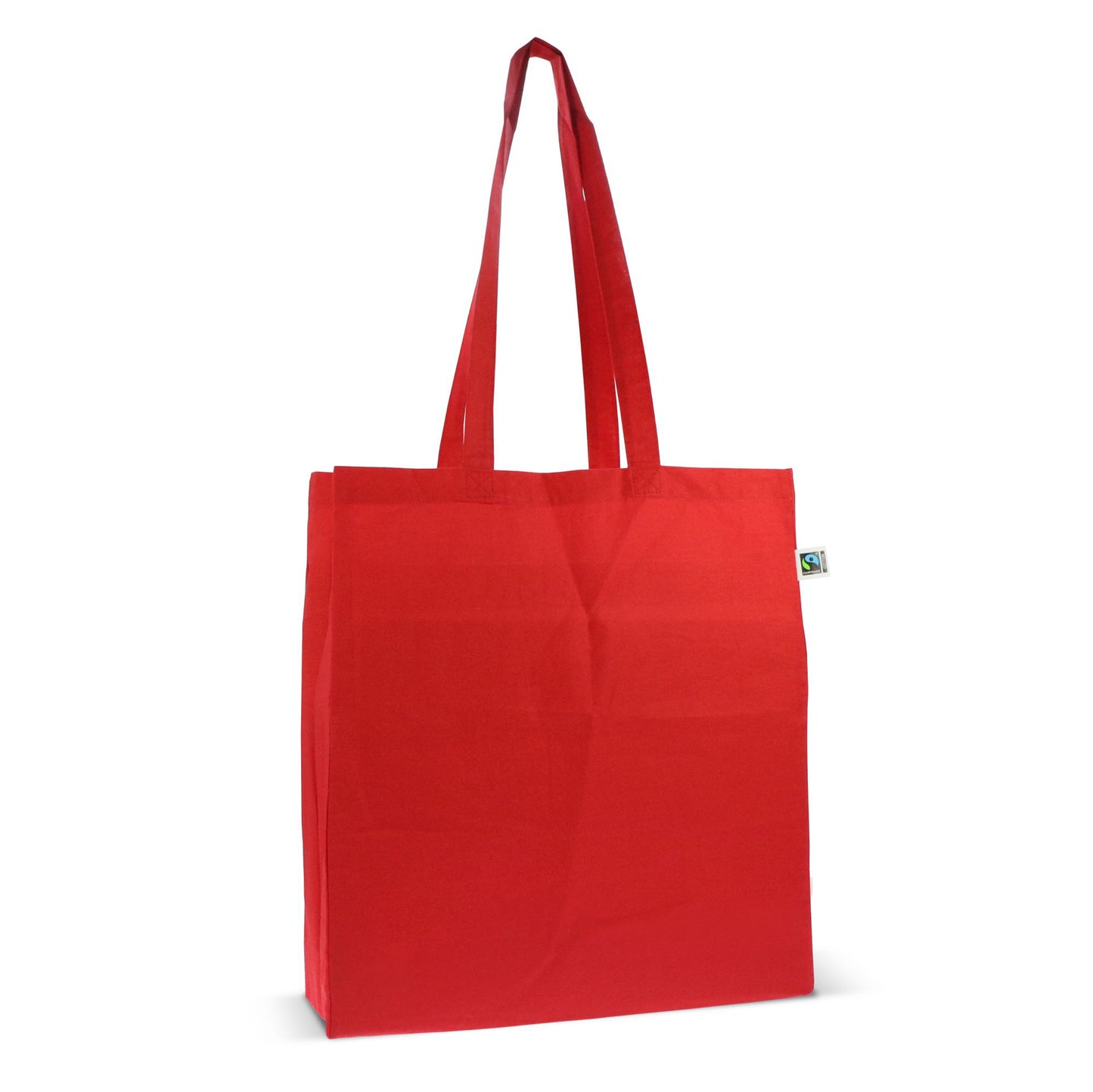 Fairtrade katoenen tas gekleurd lang 140g/m² 38x10x42cm