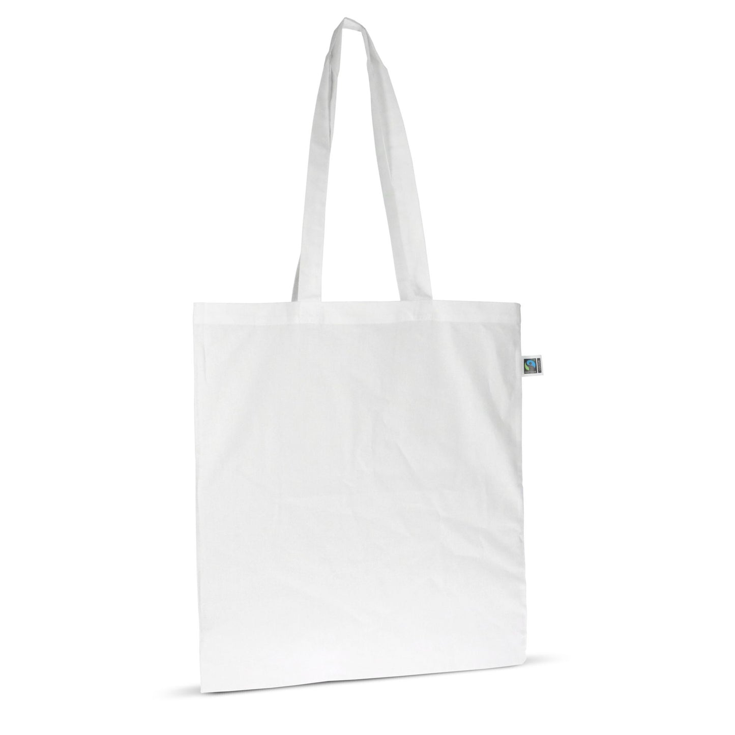 Fairtrade katoenen tas gekleurd lang 140g/m² 38x42cm