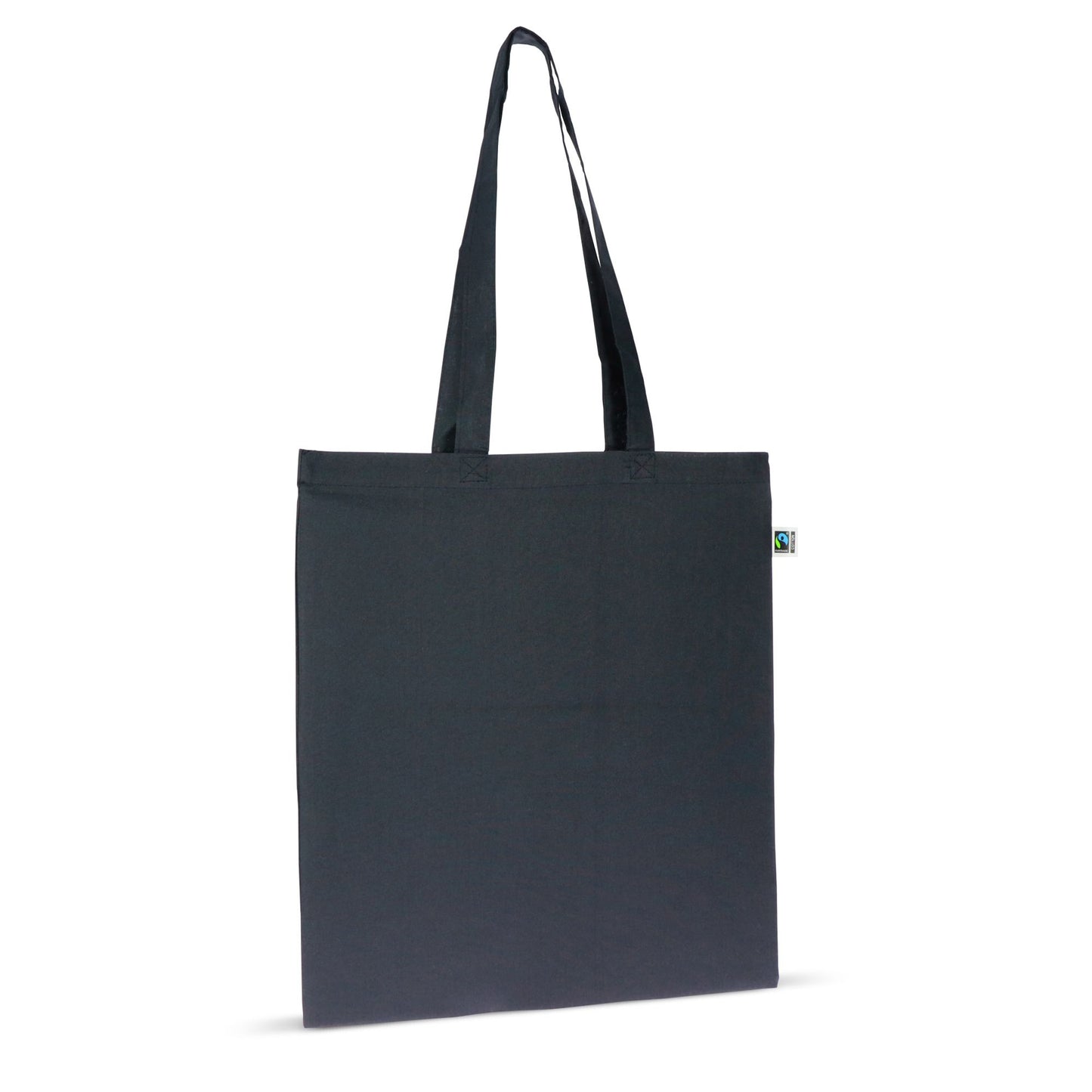 Fairtrade katoenen tas gekleurd lang 140g/m² 38x42cm