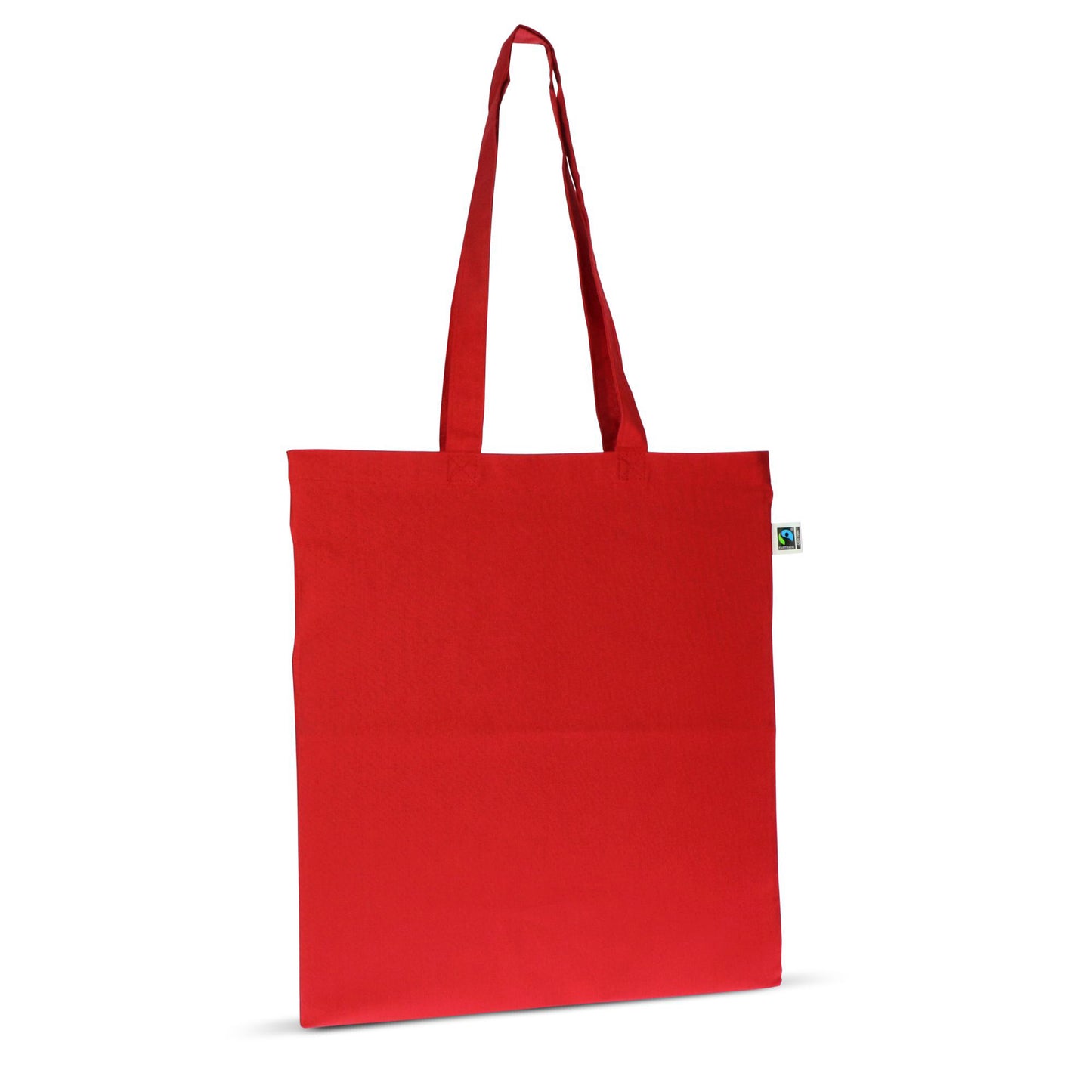 Fairtrade katoenen tas gekleurd lang 140g/m² 38x42cm