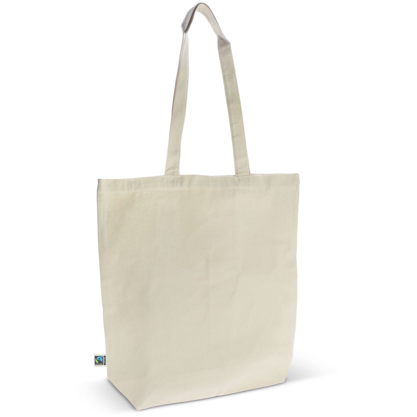 Fairtrade katoenen tas ecru lang 270g/m² 42x12x43 cm