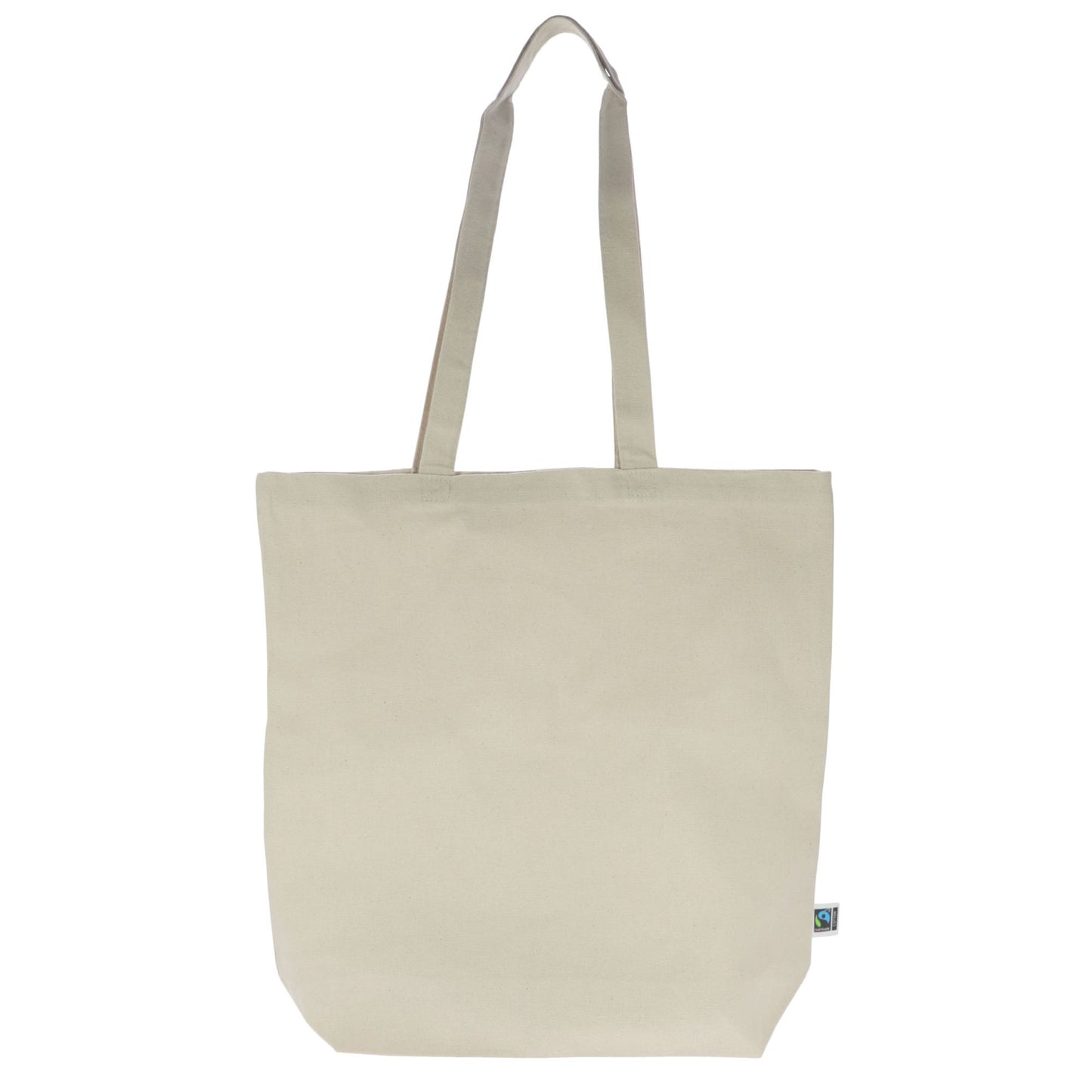 Fairtrade katoenen tas ecru lang 270g/m² 42x12x43 cm