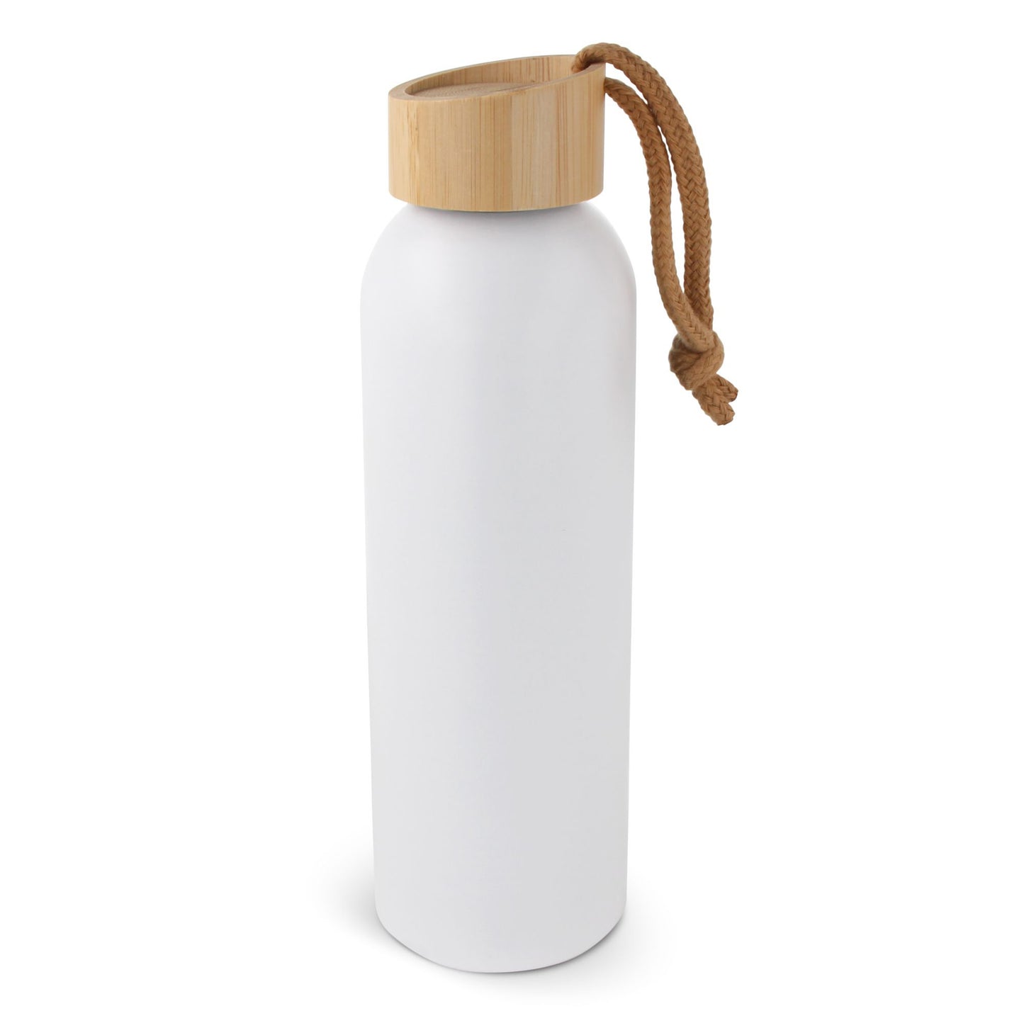 Waterfles recycled aluminium met bamboe dop 600ml