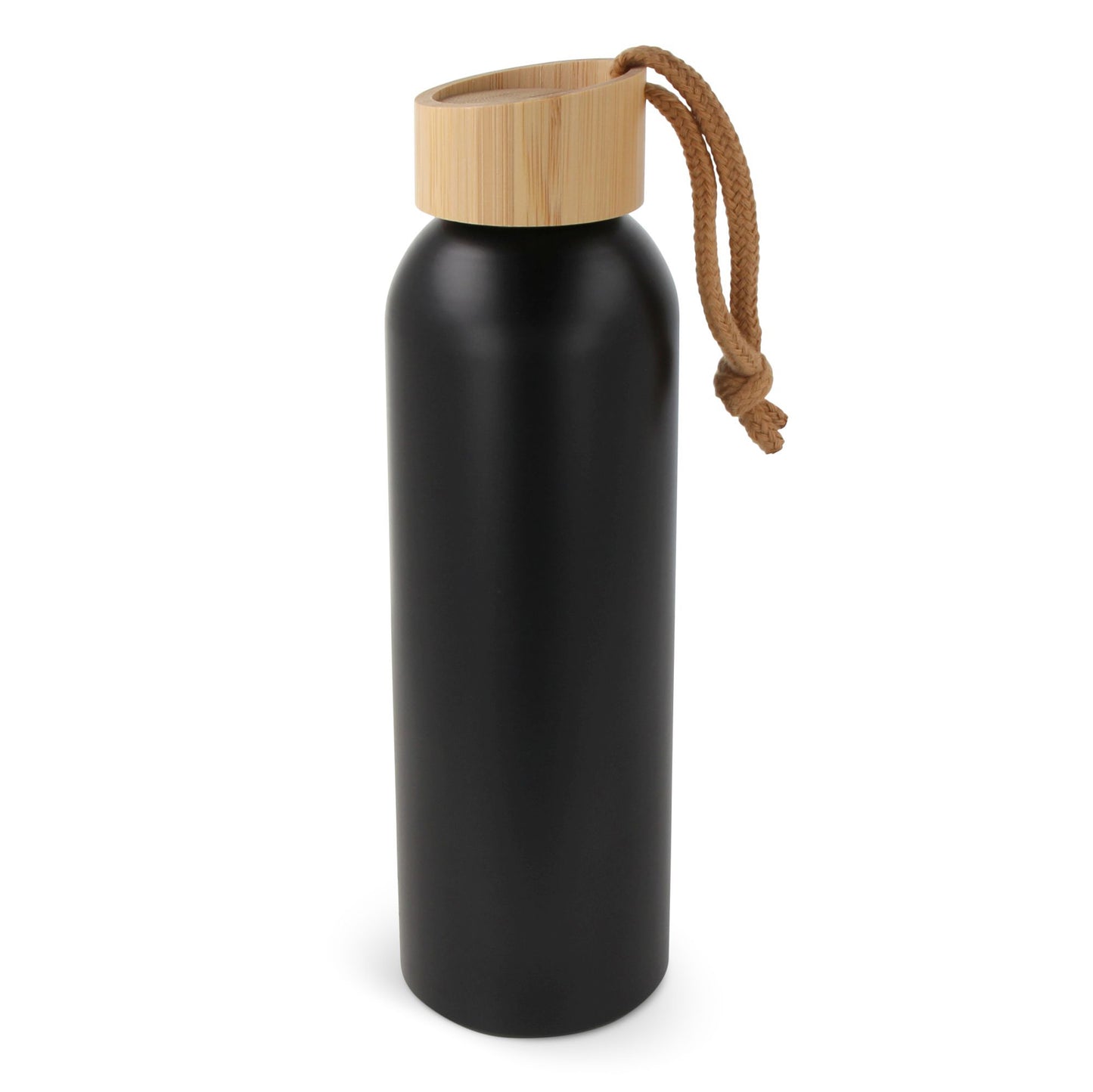 Waterfles recycled aluminium met bamboe dop 600ml