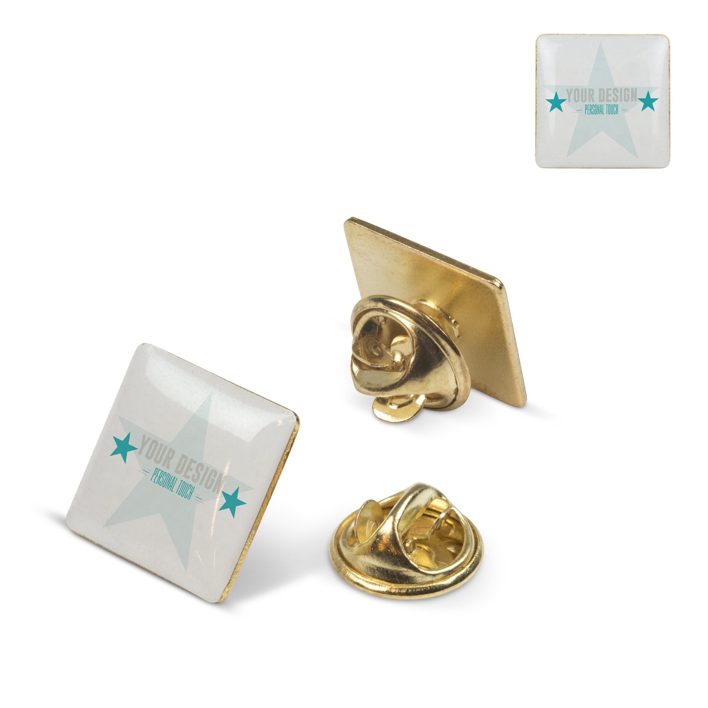 Badge metalen pin 15x15mm