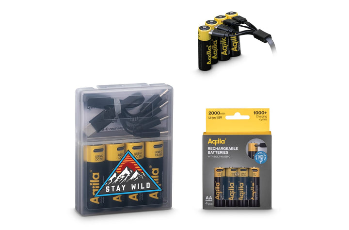 Aqiila Oplaadbare USB-C Batterijen AA 2000mAh 4-pack