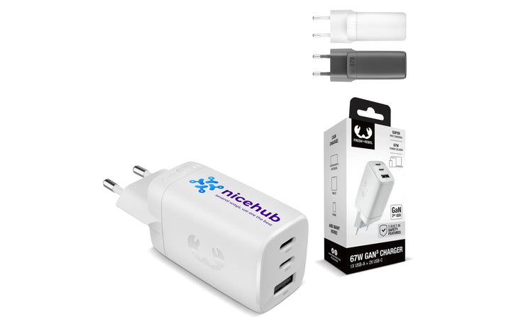 Fresh 'n Rebel 67W Laptop Snellader GaN USB-C & USB-A