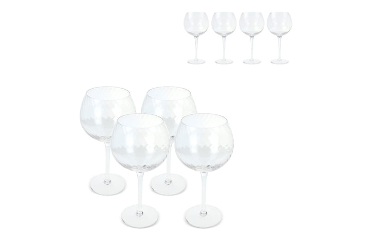 Byon Opacity set van 4 wijnglazen met stijlvol glaspatroon 470ml