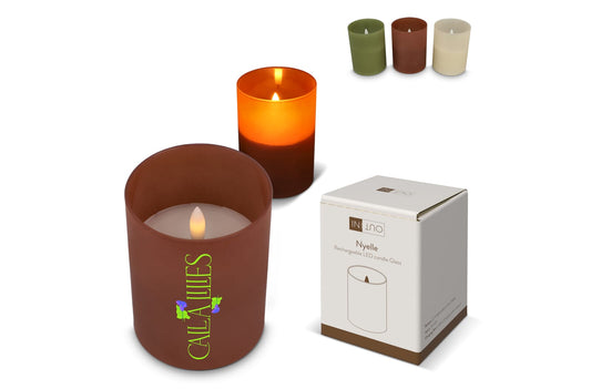 Nyelle oplaadbare LED Wax kaars in glas