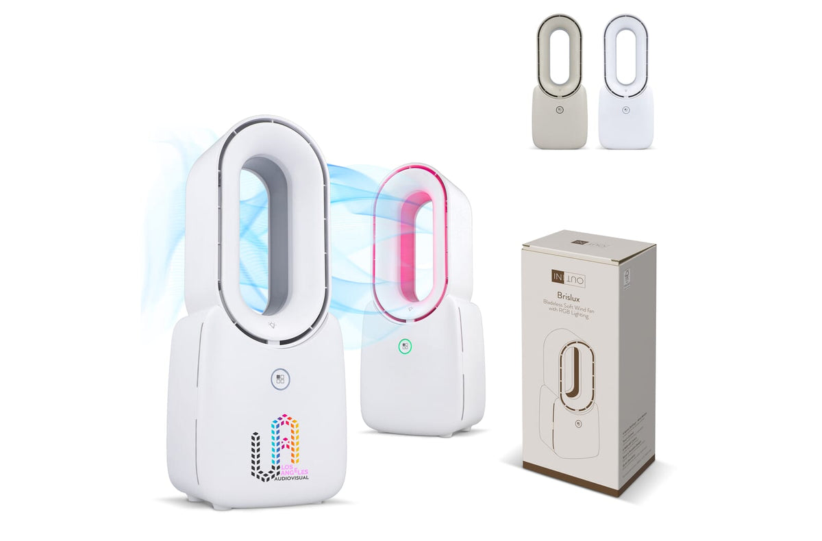 inSide Out Bladeless Soft Wind Fan Brislux met LED-verlichting