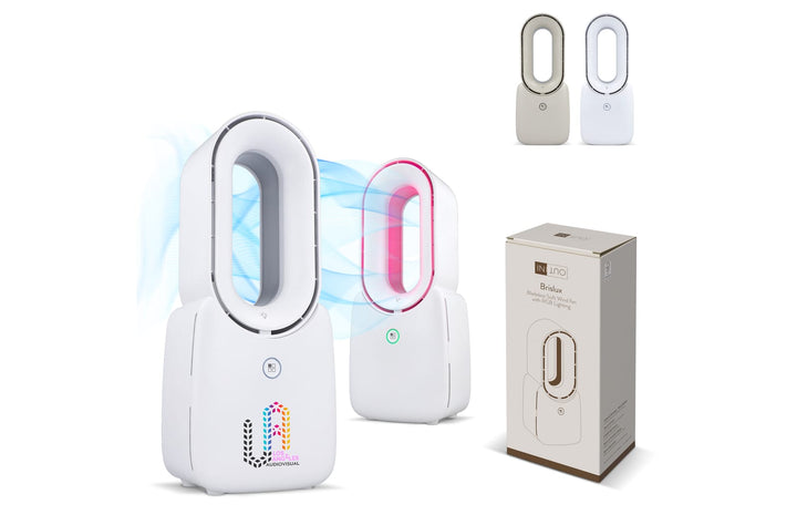 inSide Out Bladeless Soft Wind Fan Brislux met LED-verlichting