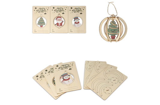 InSideOut Houten kerstornament set van 3