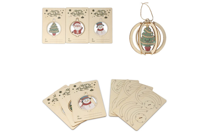 InSideOut Houten kerstornament set van 3