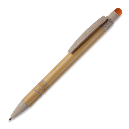 Balpen bamboe en tarwestro met stylus