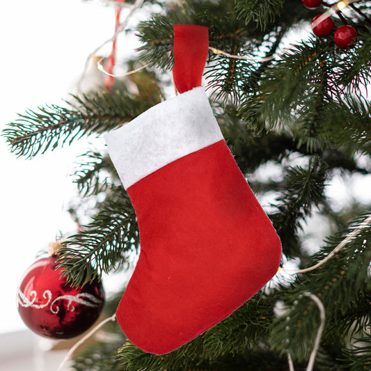 Vilten kerstsok rood