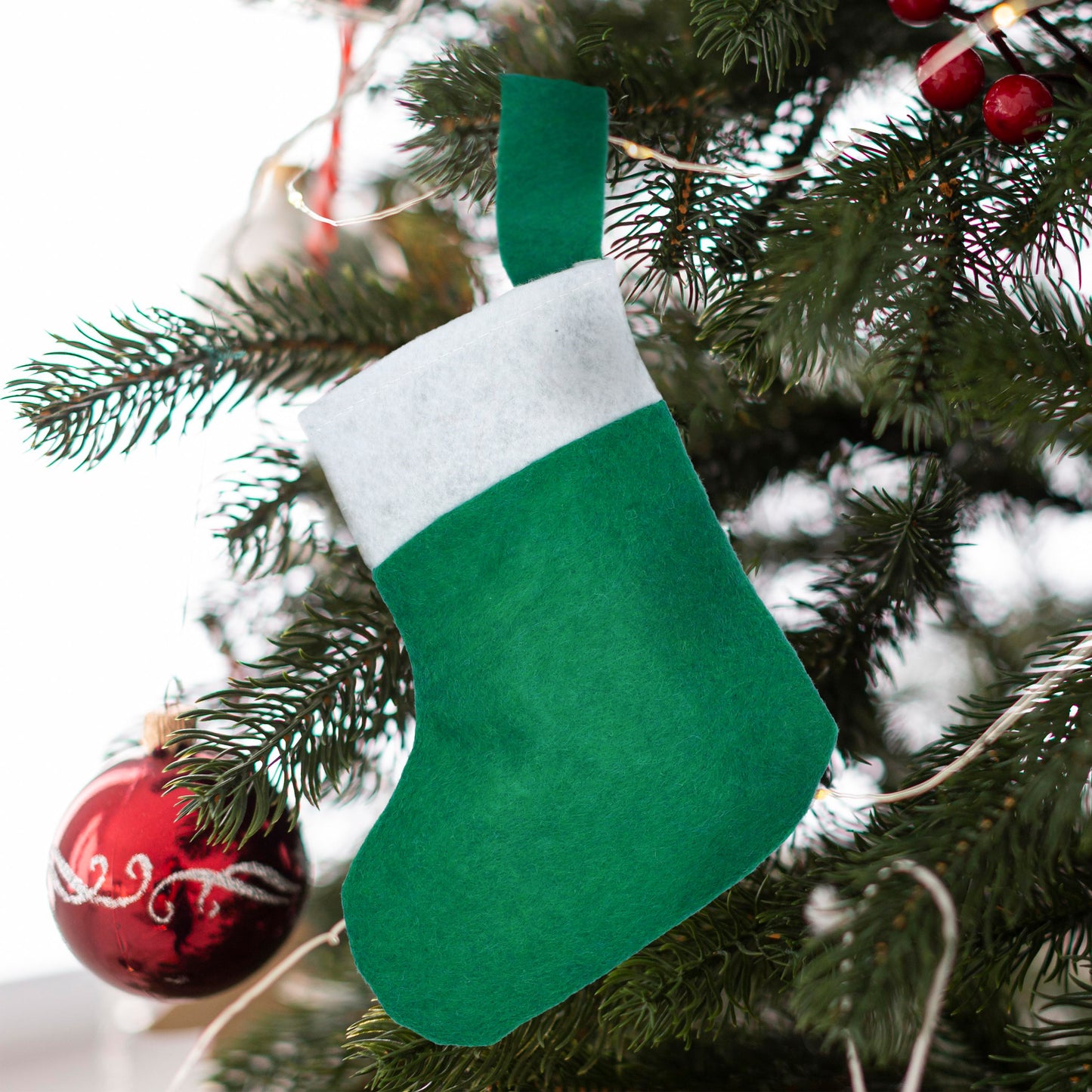 Vilten kerstsok groen