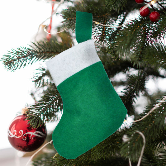 Vilten kerstsok groen