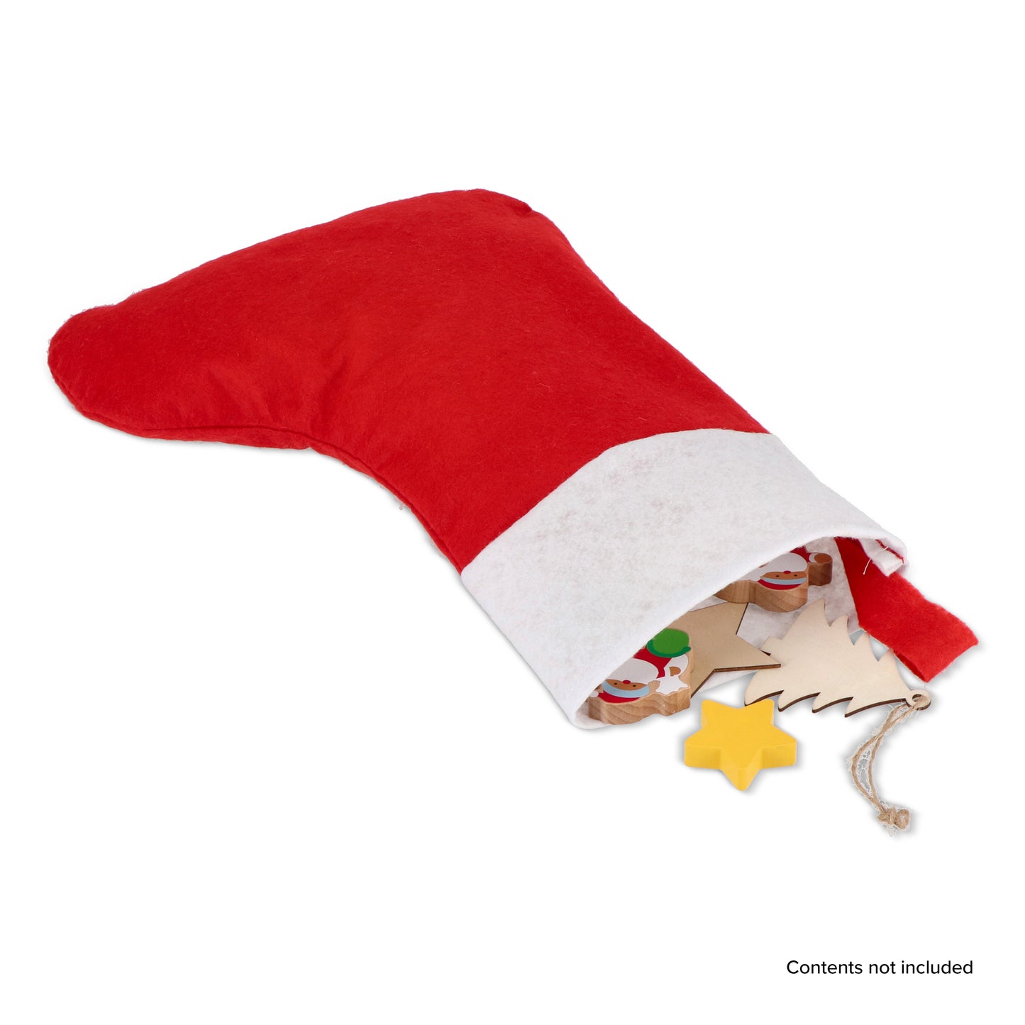 Vilten kerstsok 40 cm rood