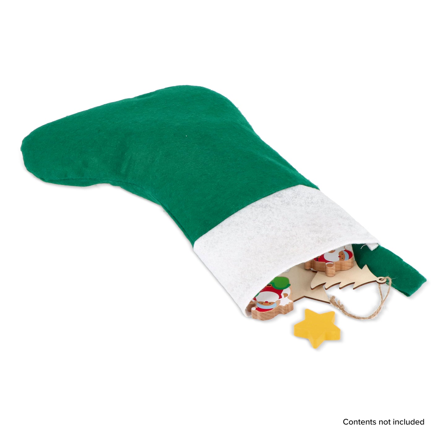 Vilten kerstsok 40 cm groen
