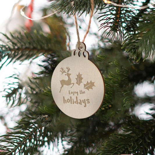 Houten kerstbal