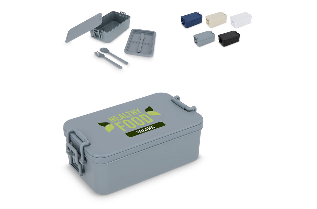 Dubbellaagse Lunchbox met Bestek