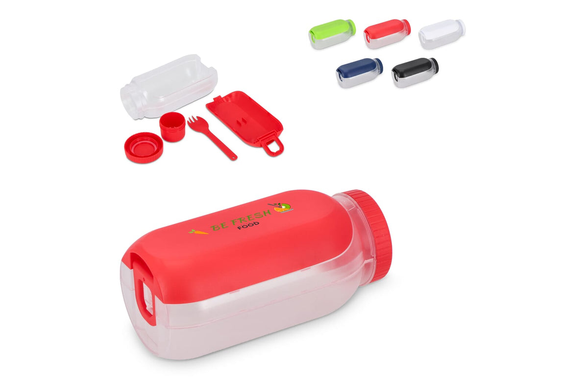 Alles-in-één Lunchkom met Sausvakje en Lepel-Vork