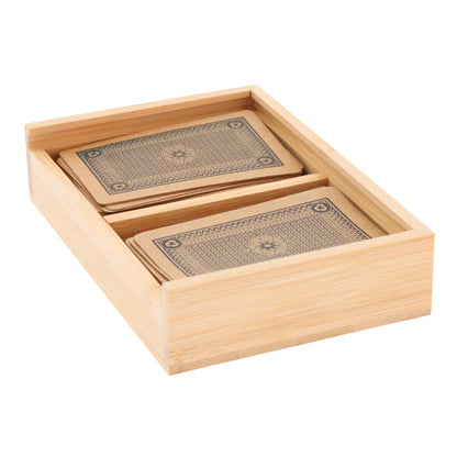 Kaartspel in bamboe geschenkverpakking