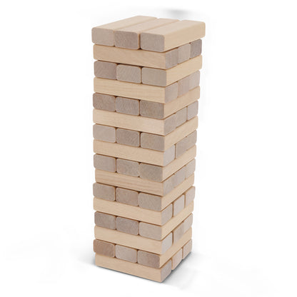 Houten toren spel in katoenen etui