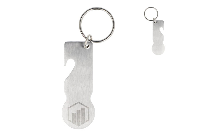 RVS winkelwagenmunt sleutelhanger