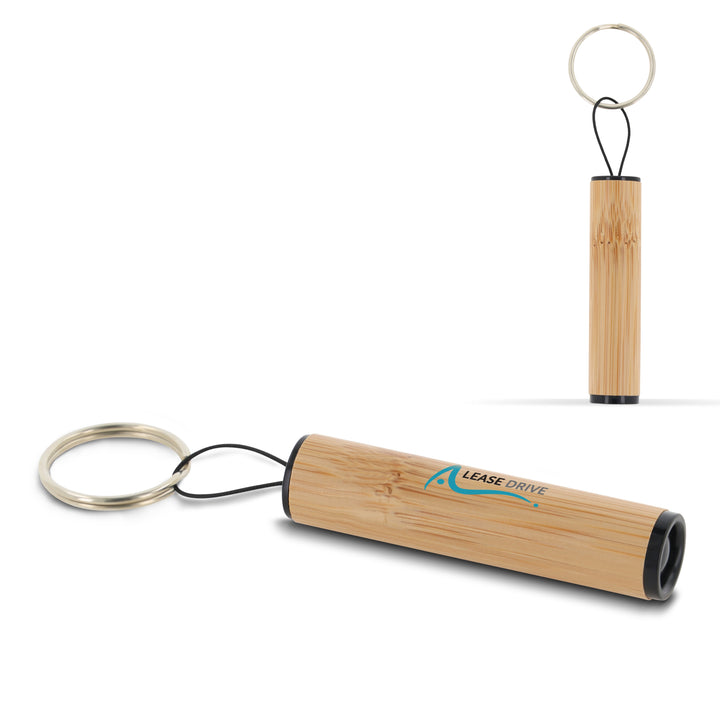 Zaklamp sleutelhanger bamboe LT93316