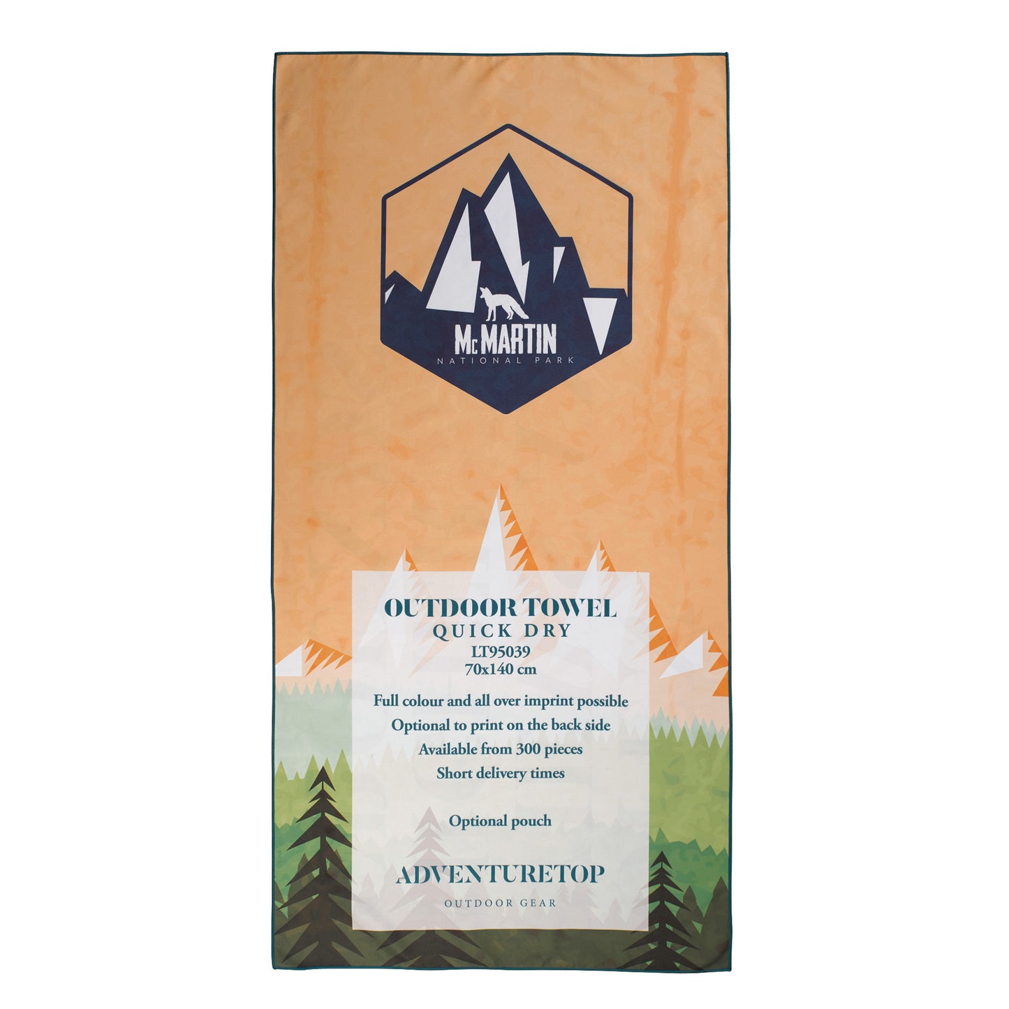 Sneldrogende outdoor handdoek met custom print