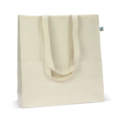 Fairtrade katoenen tas ecru lang 140g/m² 38x10x42cm