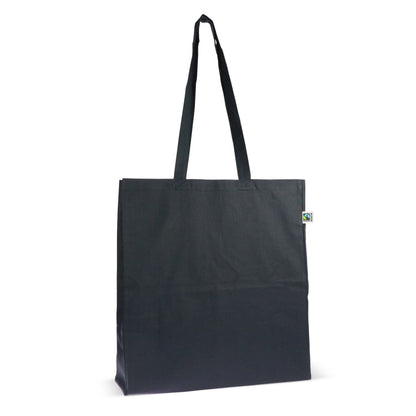 Fairtrade katoenen tas gekleurd lang 140g/m² 38x10x42cm