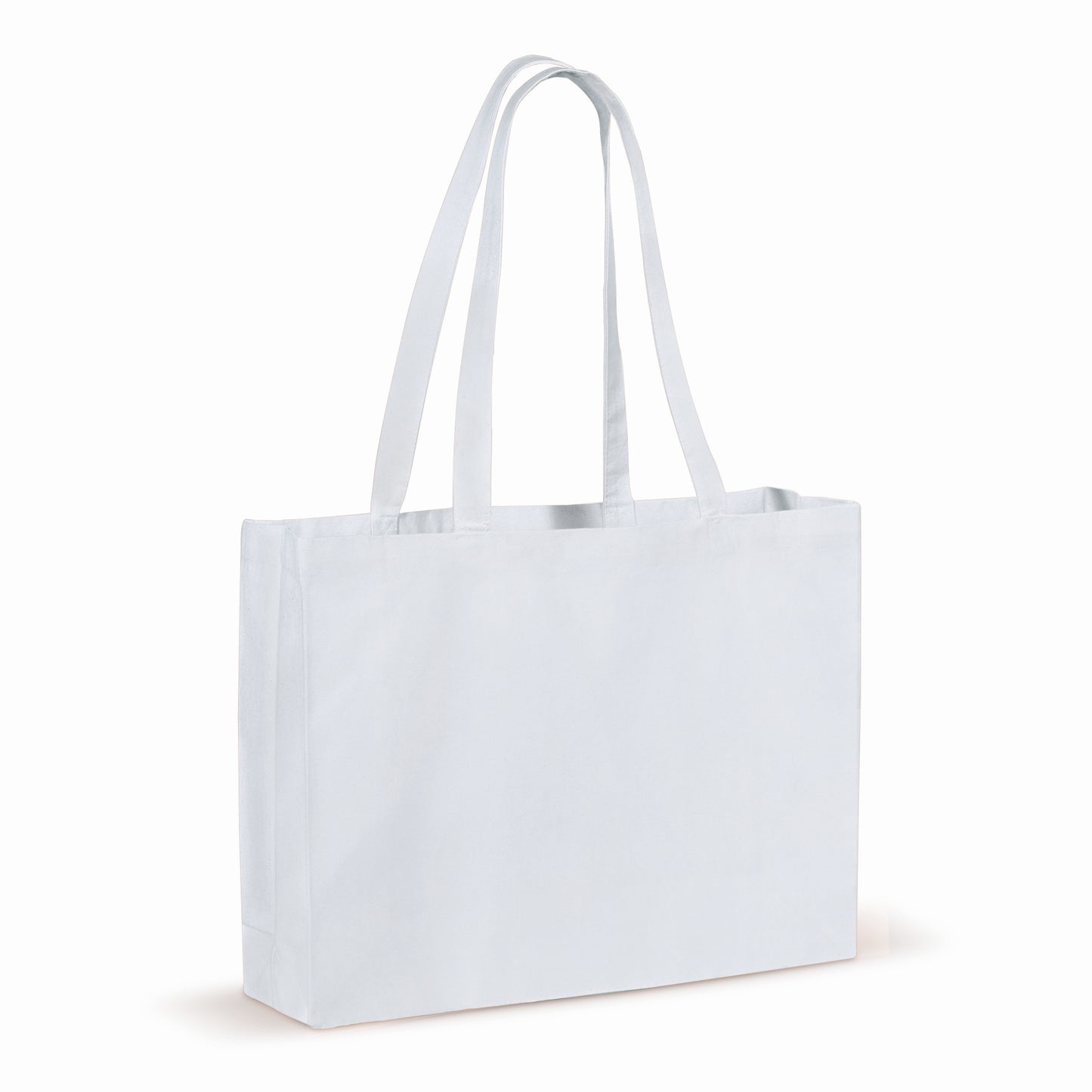 Draagtas gerecycled katoen met bodem 140g/m² 49x14x37cm