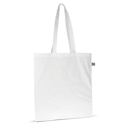 Fairtrade katoenen tas gekleurd lang 140g/m² 38x42cm