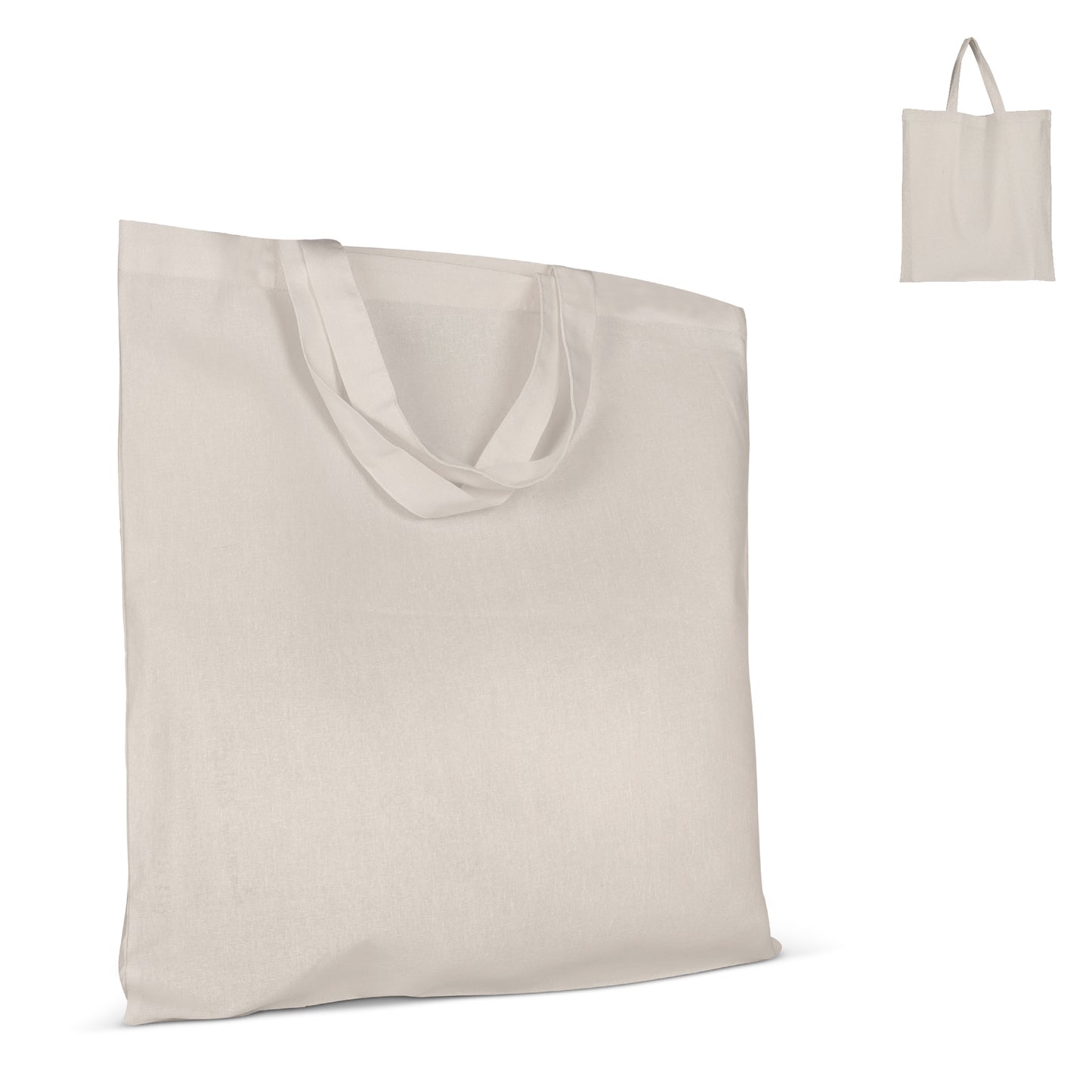 Schoudertas katoen OEKO-TEX® 140g/m² 38x42cm korte handgreep