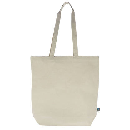 Fairtrade katoenen tas ecru lang 270g/m² 42x12x43 cm