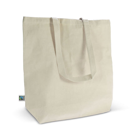 Fairtrade katoenen tas ecru lang 270g/m² 42x12x43 cm