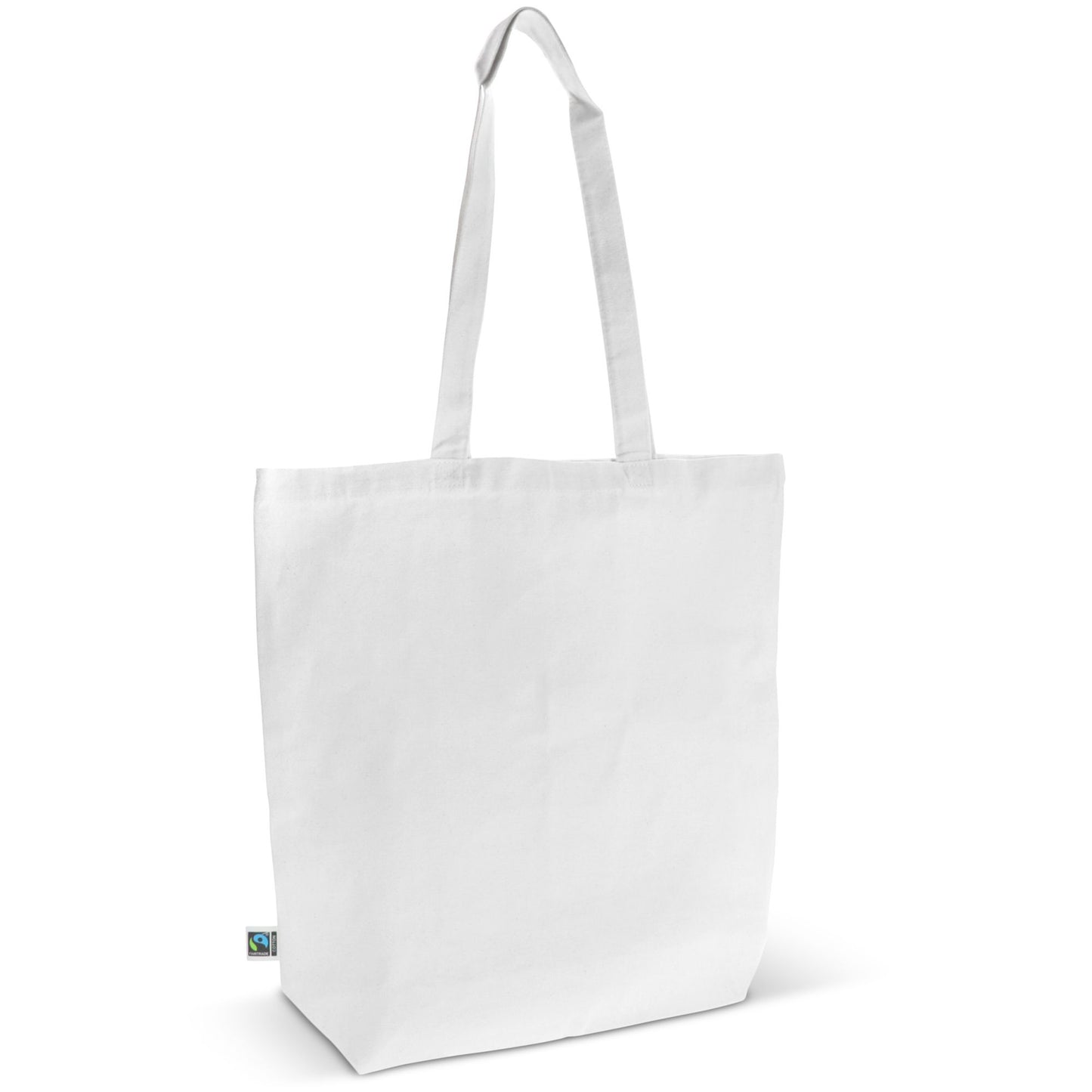 Fairtrade katoenen tas gekleurd lang 270g/m² 42x12x43cm