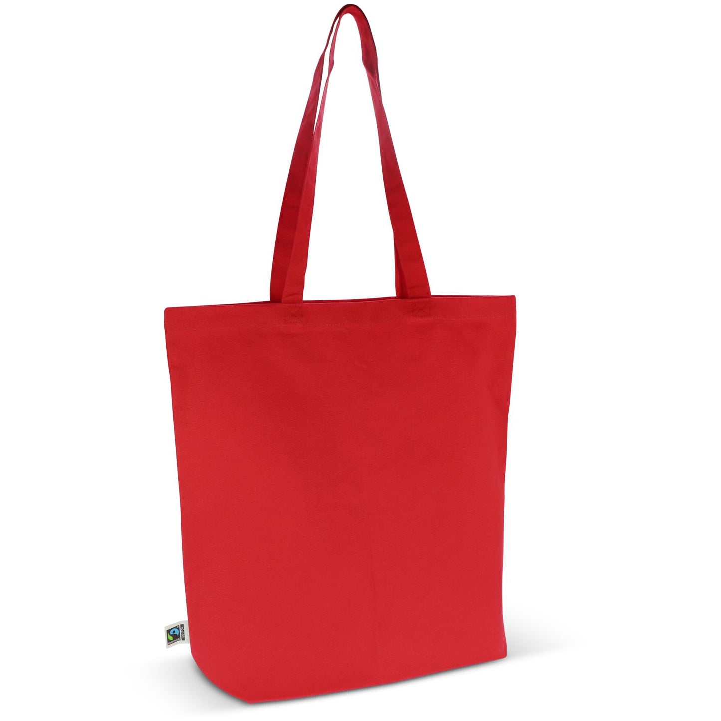 Fairtrade katoenen tas gekleurd lang 270g/m² 42x12x43cm