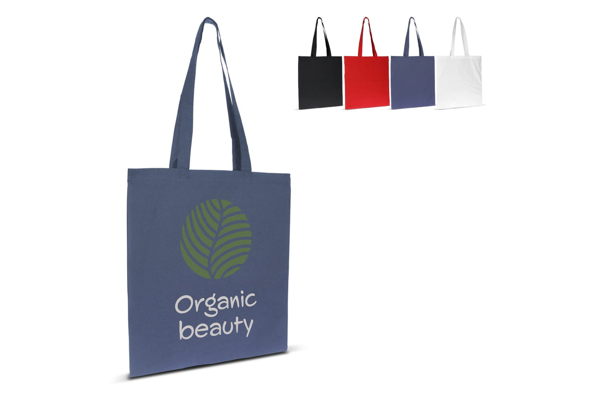 Schoudertas biologisch katoen kleur lang 140g/m² 38x42 cm