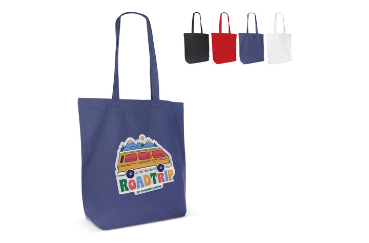 Schoudertas biologisch katoen kleur lang 270g/m² 42x12x43 cm
