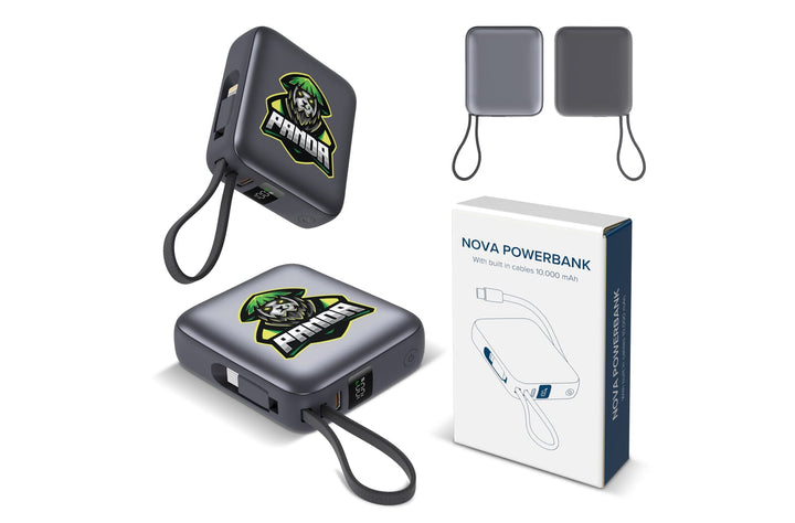 Nova Powerbank 22.5W Power Delivery met ingebouwde kabels 10000 mAh