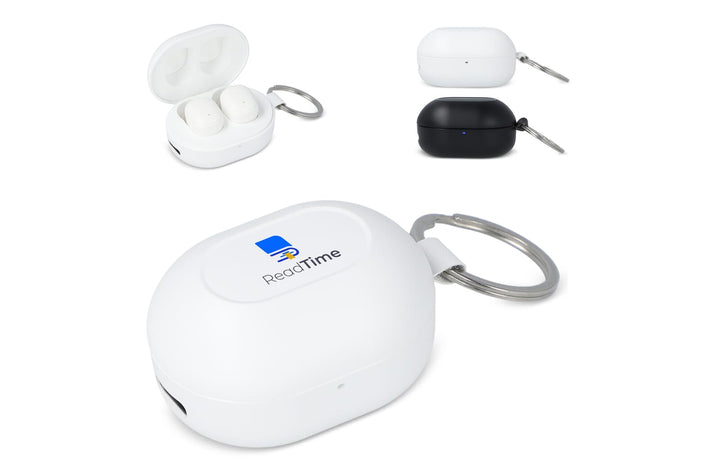 Mini Draadloze Oordopjes Sleutelhanger formaat