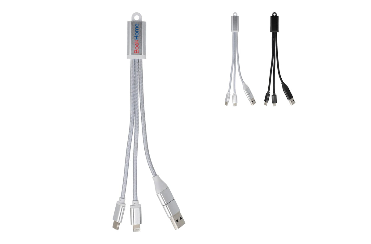 2-in-1 Oplaadkabel USB-A/C naar USB-C & Lightning Aluminium
