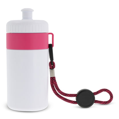 Sportbidon met rand en koord 500ml